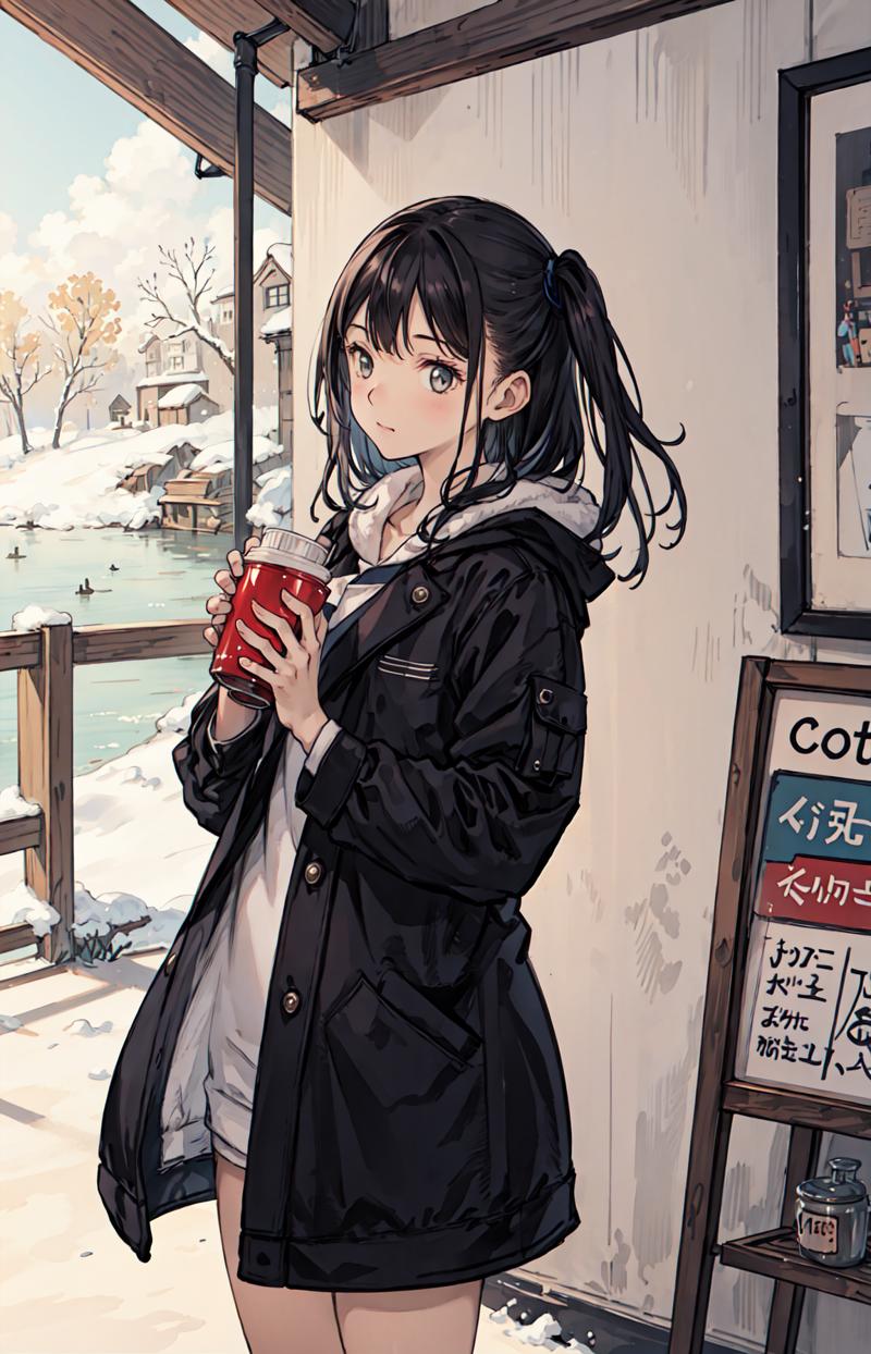 189677-3743639912-best quality, detailed background, girl,sea, cafeteria, bird, snow, winter,.png